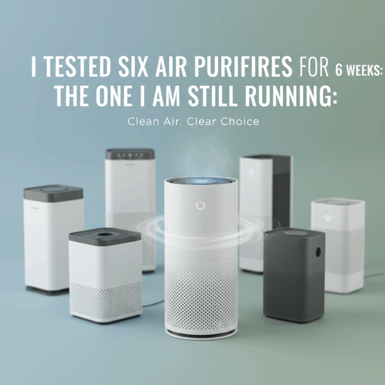 Professional blog header image for article titled: I Tested Six Air Purifiers for 6 Weeks: The One I