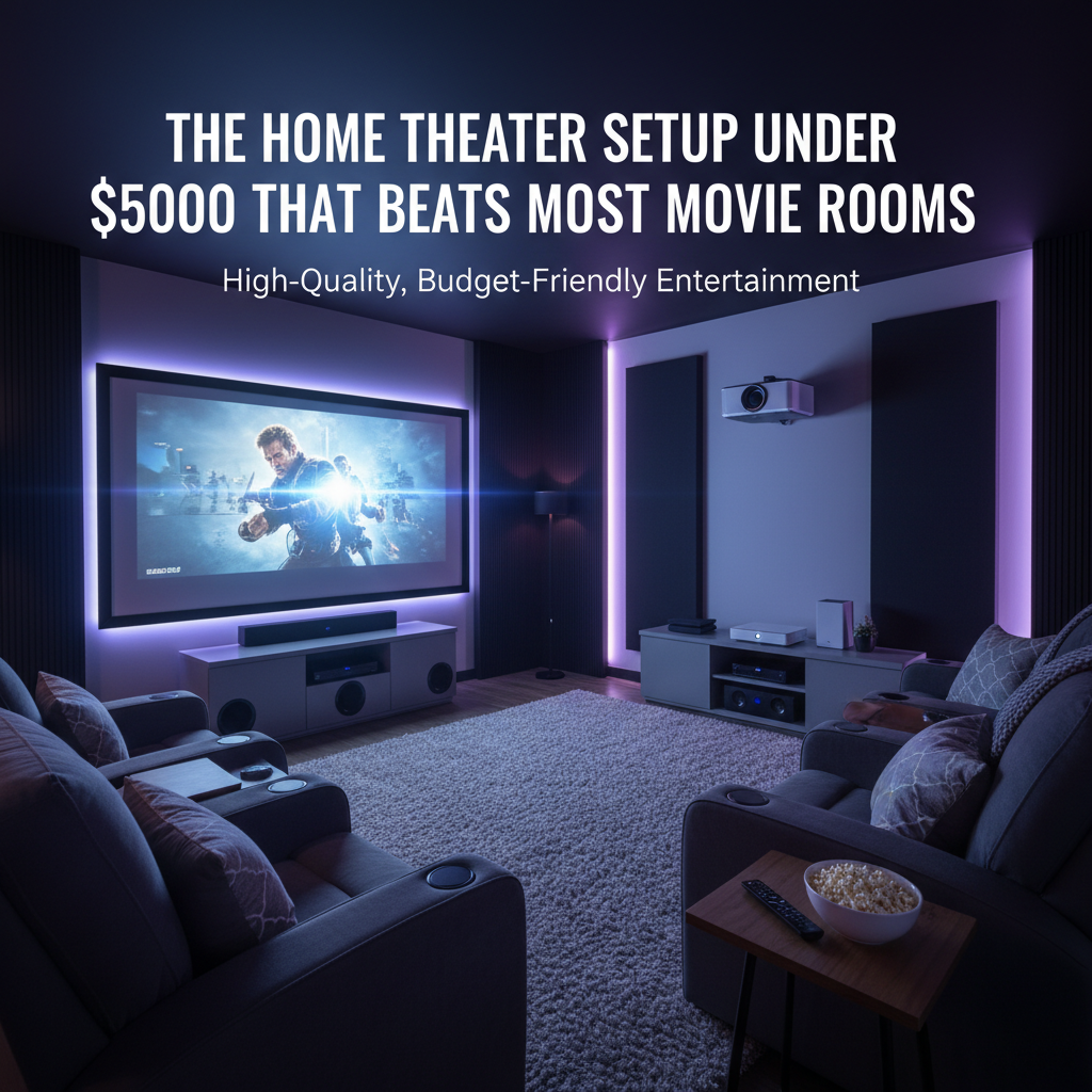 Professional blog header image for article titled: The Home Theater Setup Under 000 That Beats Most Movie Rooms. High quality, relevant imagery, clean composition.